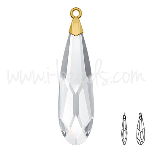Swarovski 6533 raindrop pendant crystal gold 33mm (1)