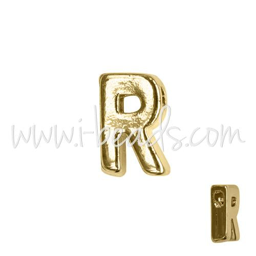 Letter bead R gold plated 7x6mm (1)