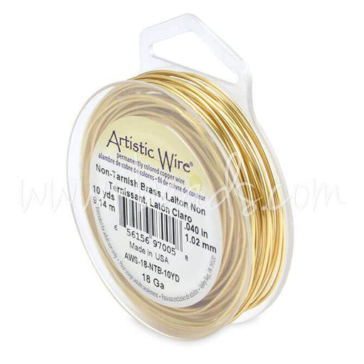 Artistic wire 18 gauge non tarnished brass, 9.1m (1)