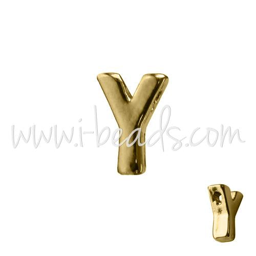 Buy Letter bead Y gold plated 7x6mm (1)