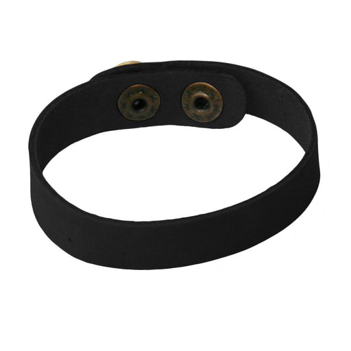 Leather cuff with brass clasp black (1)