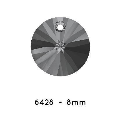 Swarovski 6428 Xilion Pendant Crystal Silver Night -8mm (2)