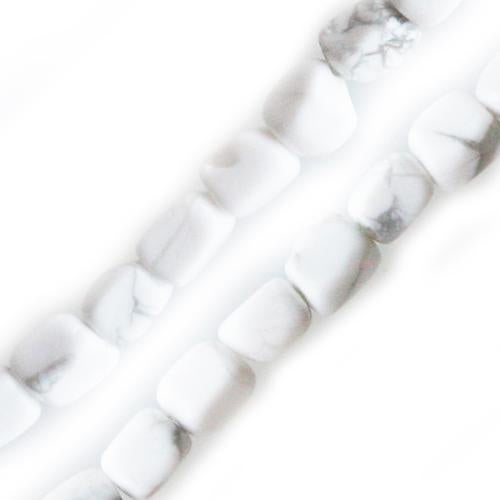 White howlite nugget beads 8x10mm strand (1)
