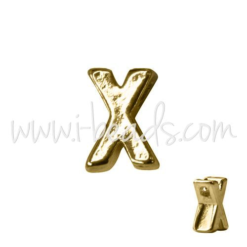 Buy Letter bead X gold plated 7x6mm (1)