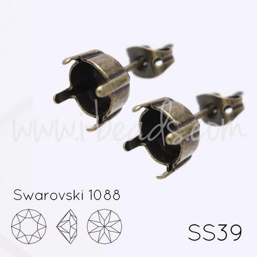 Stud earring setting for Swarovski 1088 SS39 brass (2)