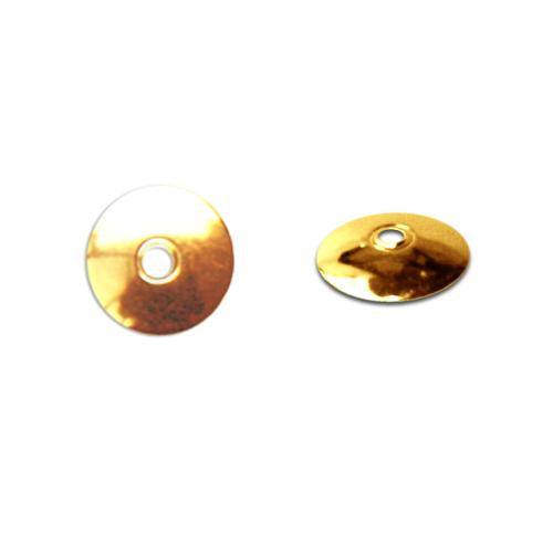 Buy Bead caps plain round metal gold plated 6mm (10)