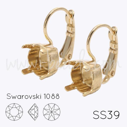 Earring setting for Swarovski 1088 SS39 gold plated (2)