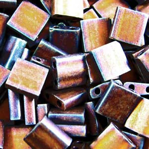 Cc2005 - Miyuki tila beads matte met copper 5mm (25 beads)