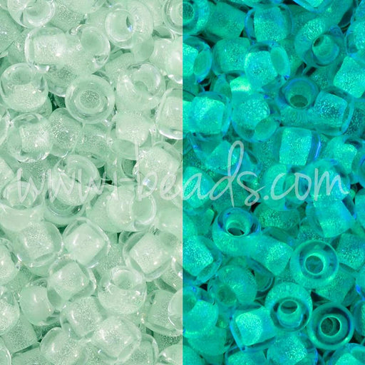 cc2722 - Toho beads 8/0 Glow in the dark mint green/bright green (10g)