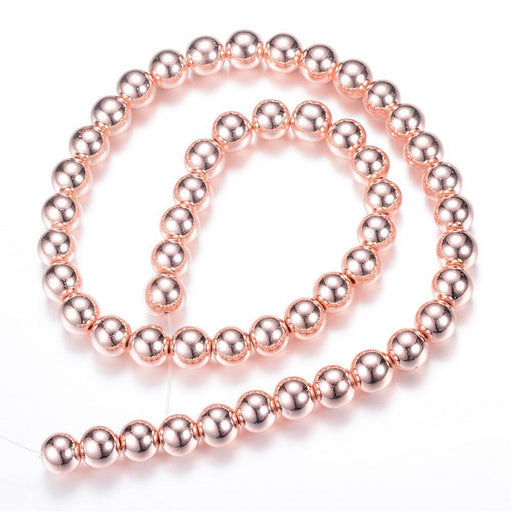 Hematite (Reconstituted) beads ROSE Gold plated 3.5mm - 1 strand - 150 beads (Sold per strand)
