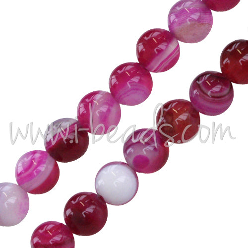 Stripe Agate Pink Round beads 6mm strand (1)