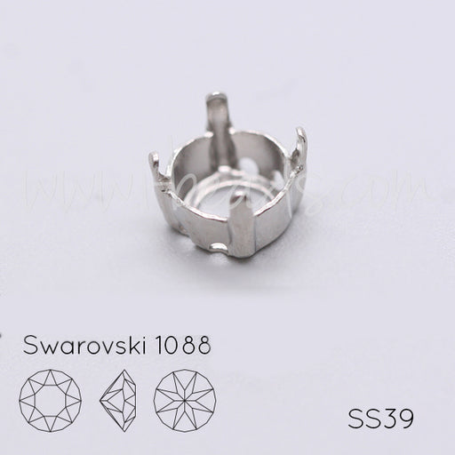 Sew on setting for Swarovski 1088 SS39 rhodium (3)