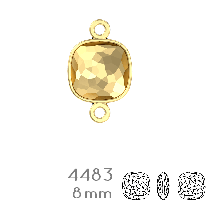 Buy 4483/J Swarovski Fantasy Cushion Fancy Stone LINK setting Gold Plated - 8mm (1)