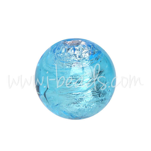 Buy Murano bead round aquamarine and silver 8mm (1)