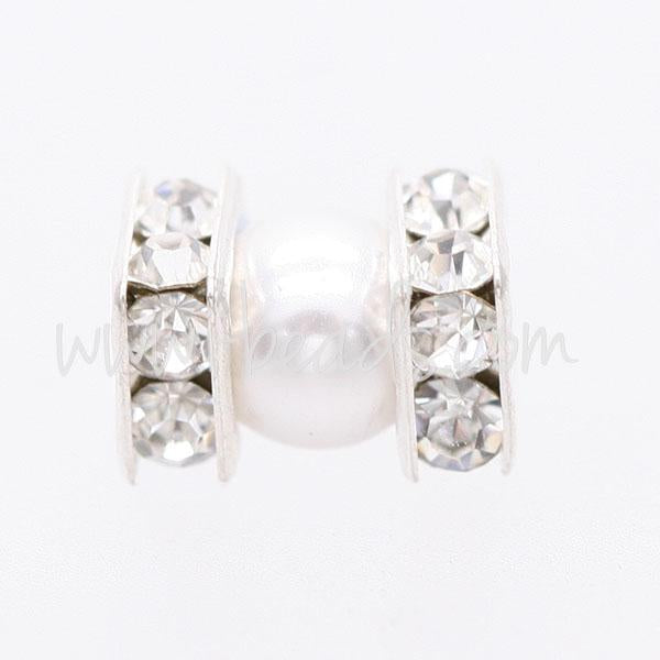 Rhinestone squaredelle crystal on metal silver finish 6mm (2)