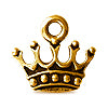 Buy King&#39;s crown charm metal antique gold plated 14.5mm (1)