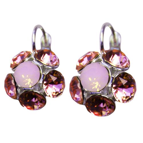 Cupped earring setting for 6 Swarovski 1088 SS29 silver plated (2)
