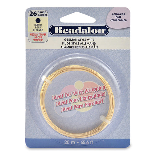 Beadalon gold colour round crafting wire 26 gauge (0.41mm), 20m (1)