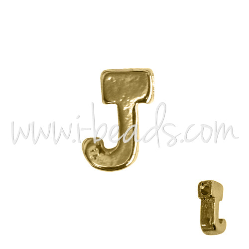 Letter bead J gold plated 7x6mm (1)
