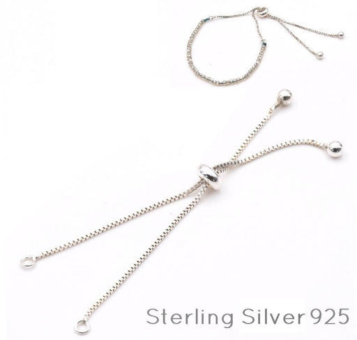 Adjustable Chain for Jewelry bracelet clasps Sterling Silver- 1 chain : 6.5cm (1)