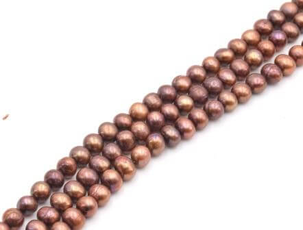 Buy Freshwater pearls potato round metallic copper mix 5.5mm (1)