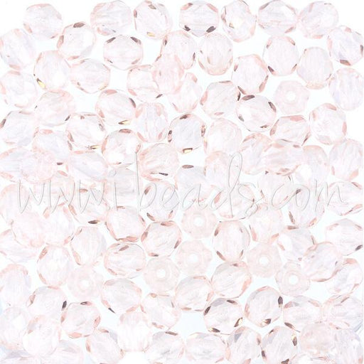 Buy Czech fire-polished beads rosaline 4mm (100)