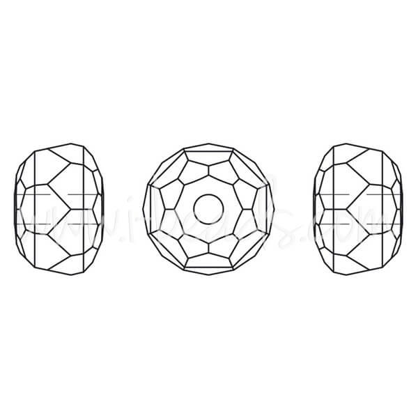 Swarovski 5045 rondelle bead crystal silver night 6mm (6)