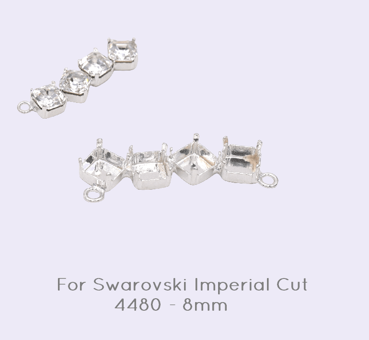 Pendant setting for 4 Swarovski 4480 imperial cut 8mm - 3.5cm (1)