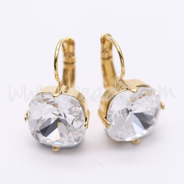 Earring setting for Swarovski 4470 12mm gold plated (2)