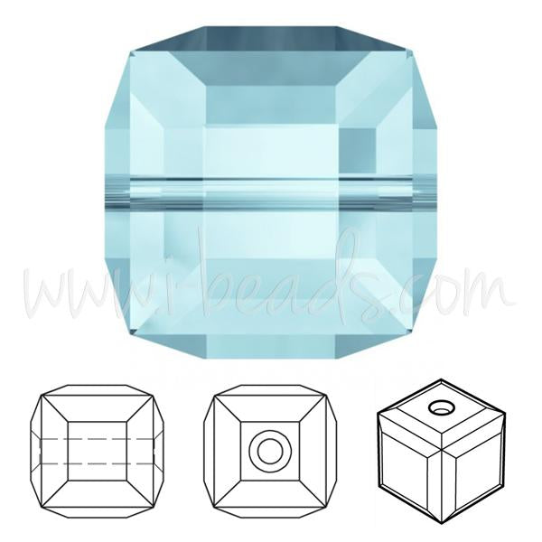 5601 Swarovski cube beads aquamarine 8mm (2)
