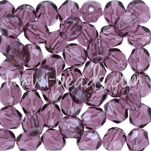 Buy Czech fire-polished beads amethyst 6mm (50)