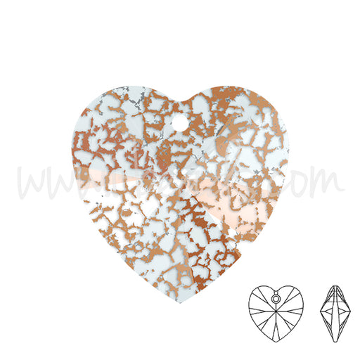 Swarovski 6228 heart pendant crystal rose patina effect 10mm (1)