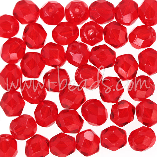 Buy Czech fire-polished beads siam ruby 6mm (50)