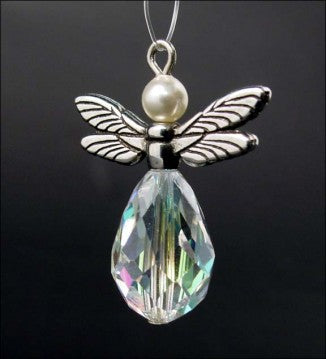 Dragonfly wings bead metal antique silver plated 20mm (1)