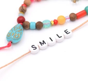 Word SMILE -5 letter beads 7mm (1 word)