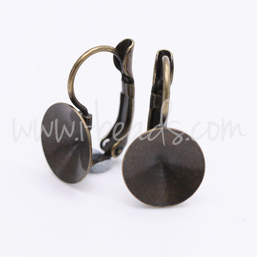 Buy Cupped earring setting for Swarovski 1122 Rivoli SS47 brass (2)