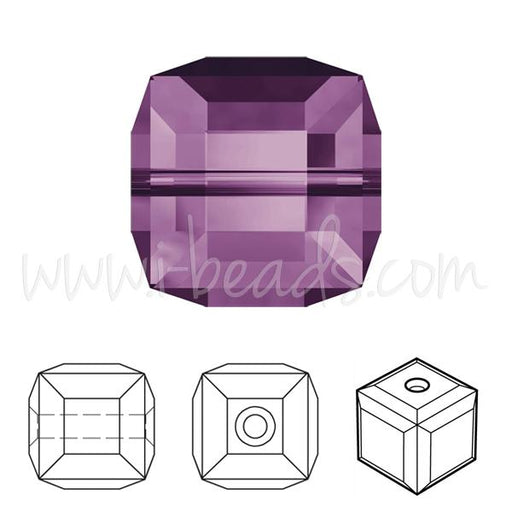 Buy 5601 Swarovski cube beads amethyst 4mm (6)