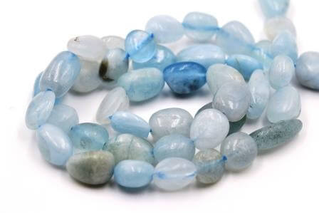 Nuggets beads Natural Aquamarine Beads 7-8mm hole 0.8mm (1 strand)