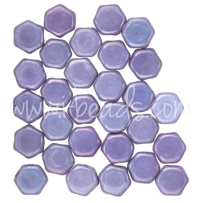 Honeycomb beads 6mm purple vega (30)
