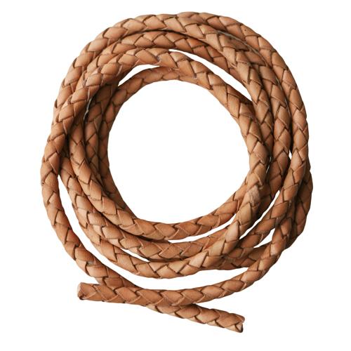 Braided leather cord natural 4mm (1m)