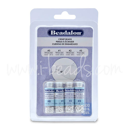 Buy Beadalon crimp bead variety metal silver plated 600 pcs (1)