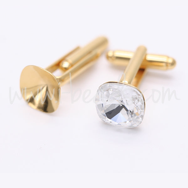 Cufflink setting for Swarovski 4470 12mm gold plated (2)