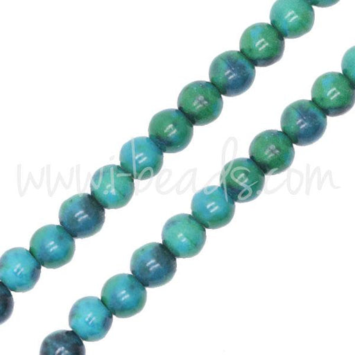 Azurite Chrysocolla round beads 4mm strand (1)