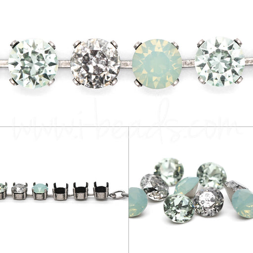 DIY Bracelet setting with Swarovski Crystal Xirius Pacific Opal mix
