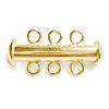 Slide in clasp 3 strands metal gold plated 20mm (1)
