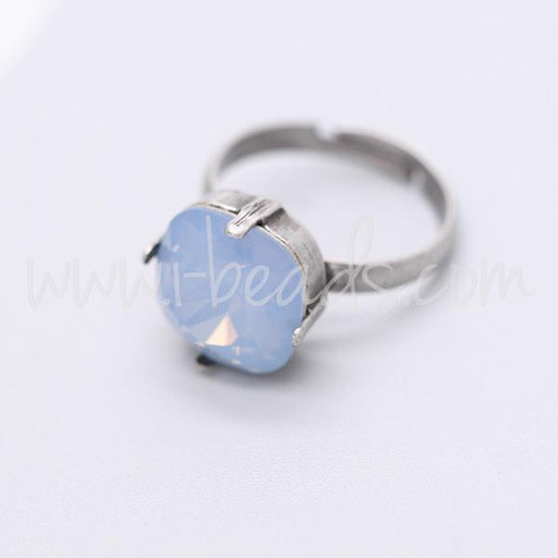 Adjustable ring setting for Swarovski 4470 12mm antique silver plated (1)