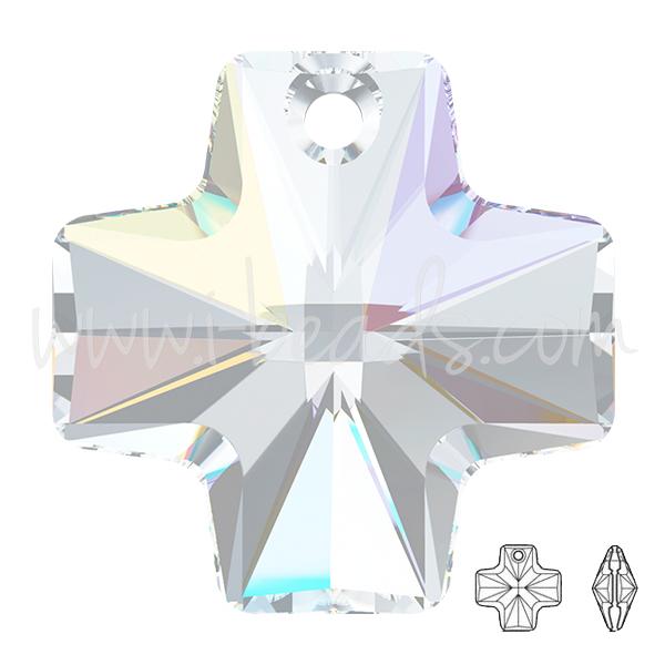 swarovski square cross pendant crystal ab 20mm (1)