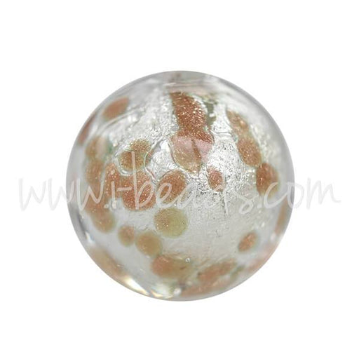 Murano bead round gold and silver 10mm (1)