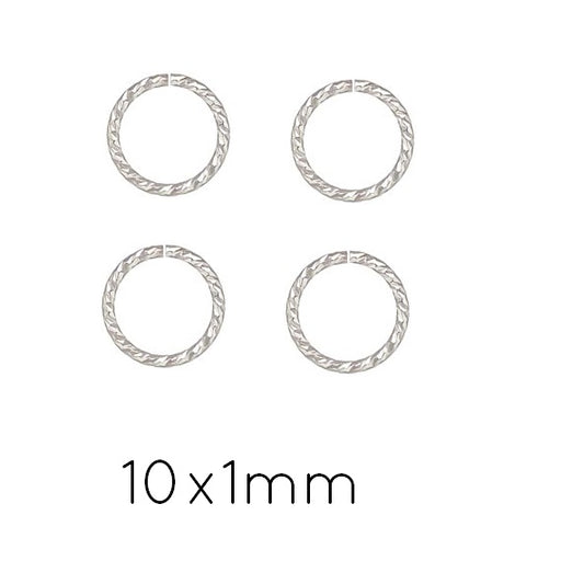 Buy Jump Rings 925 Silver Ribbed - 10x1mm (4)