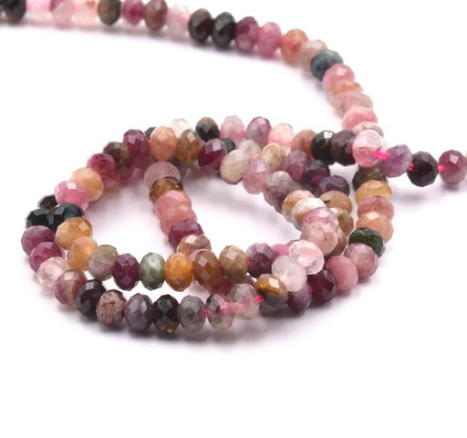 Tourmaline Faceted Rondelle Beads 4x2.5mm, Hole: 0.8mm - 39cm (1 strand)